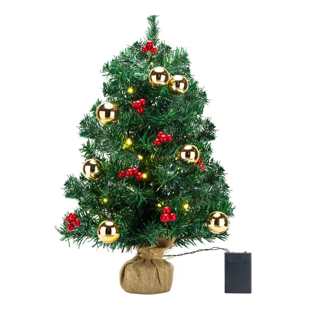 

55CM New Year Xmas Mini Tree 2019 Christmas Artificial Little Tree with Ornaments Home Decor Fast Shipping