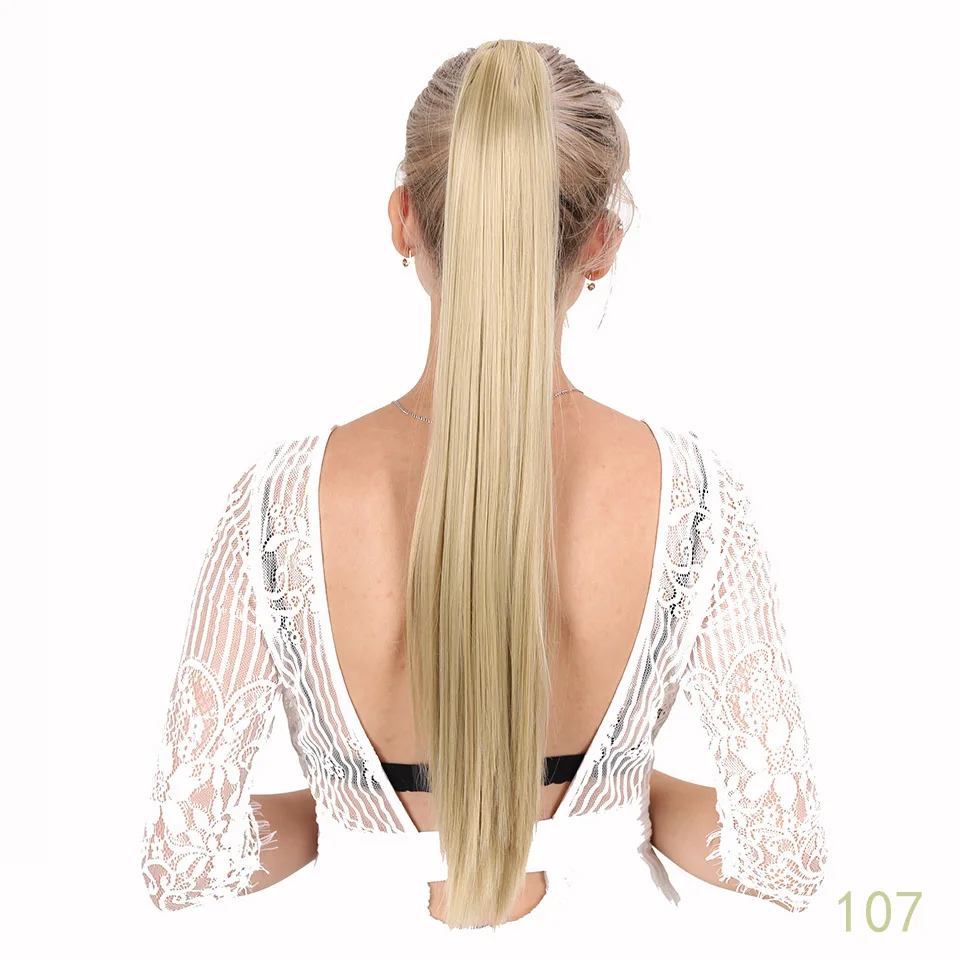 Coleta de pelo sintético para mujer, accesorios para el cabello, rizado, marrón, Ombre, garra, onda grande, extensión de cabello, postizo, cola de caballo