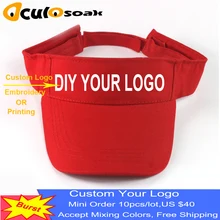 Козырек Шапки женские открытые топы индивидуальные регулируемые кепки логотип печать конфеты цвет взрослых бейсболки, кепки 10 шт./партия