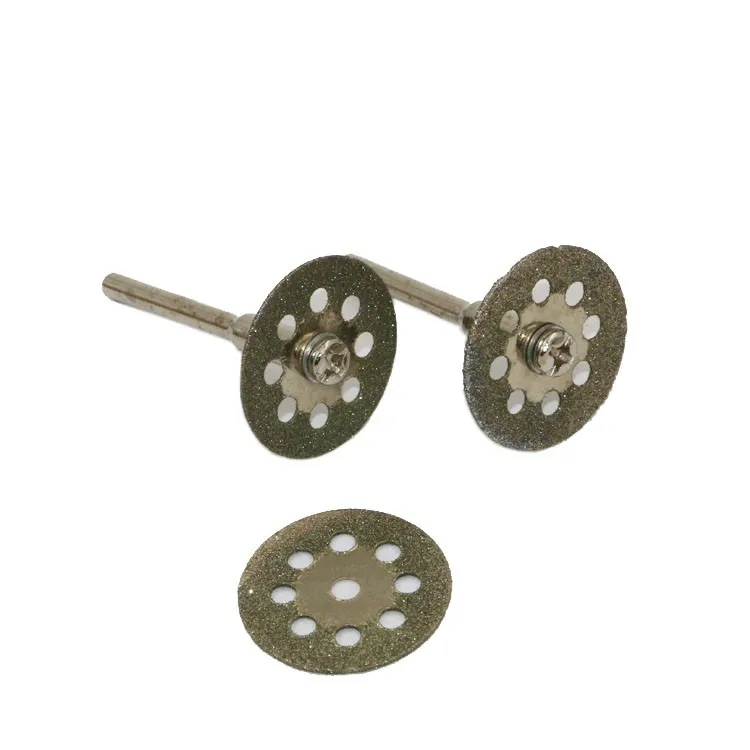 New 10Pcs 22mm Mini Sharp Diamond Cut Off Rotary Tool Cutting Disc Disks DIY Tools Accessories For Dremel with 2Pcs rod DT017