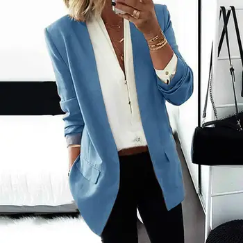 

Women Cardigan suits Jackets Casual Blazer Ladies Solid Formal Blazers Coat