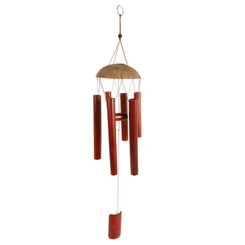 

Bamboo Wind Chime Handmade Ornament Bamboo Coconut Shell Wind Chimes for Outdoor and Indoor Wooden Wind Chime