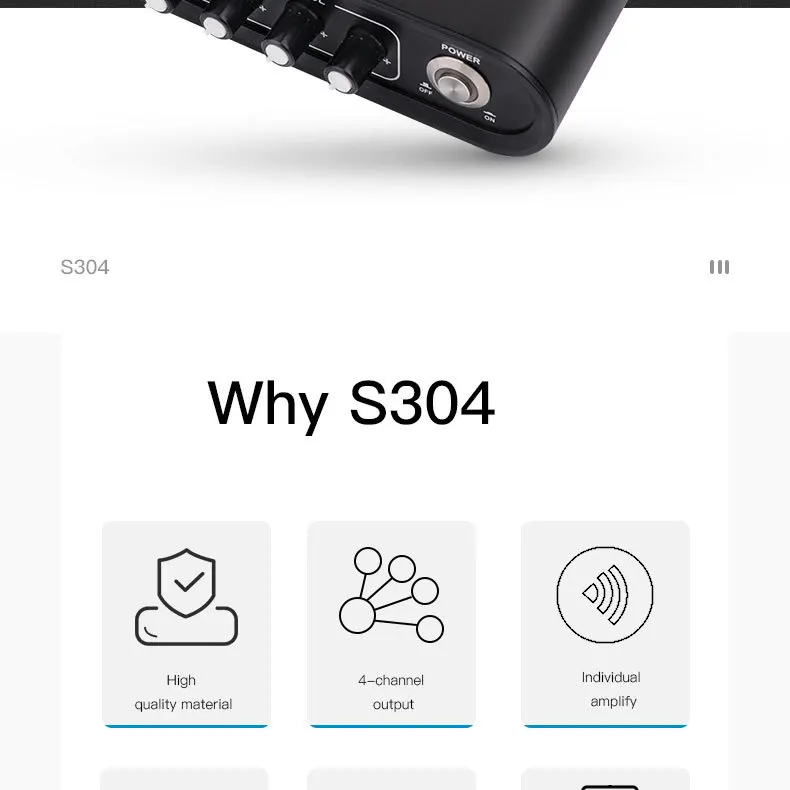 Alctron Portable 4 channel Headphone Amplifier S304 Independent Headphone Distributor Professional Recording Studio Reduce Mix