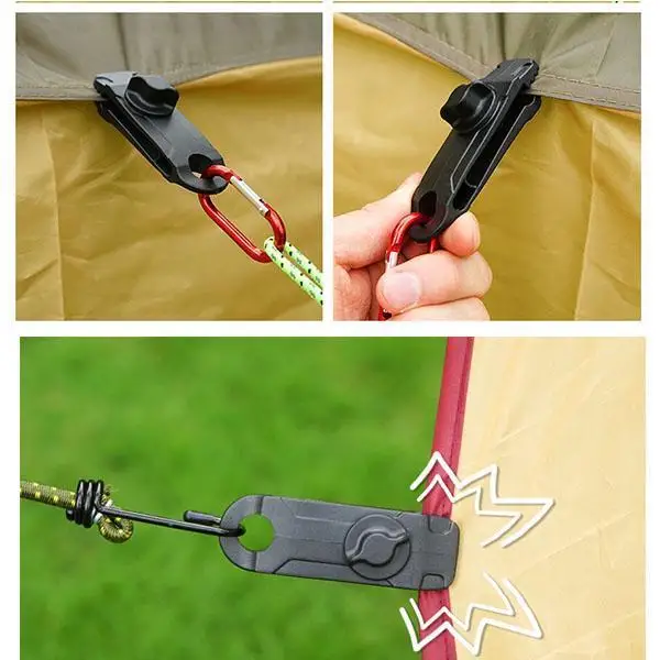 

Tarp Clips Awning Clamp tent hike tarp clip anchor outdoor Caravan clamp jaw grip camp gripper trap Tighten snap awning canopy t