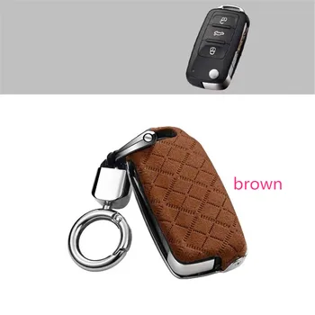 

Genuine Leather car key holder cover for Volkswagen VW Jetta Passat B6 B7 CC Golf POLO Bora Gol CrossFox For Skoda Octavia A5