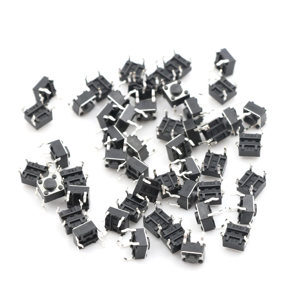

50pcs 6X6x4.5mm Tact Switch Tactile Push Button Switch Kit Sets DIP 4P Micro Switch High Quality