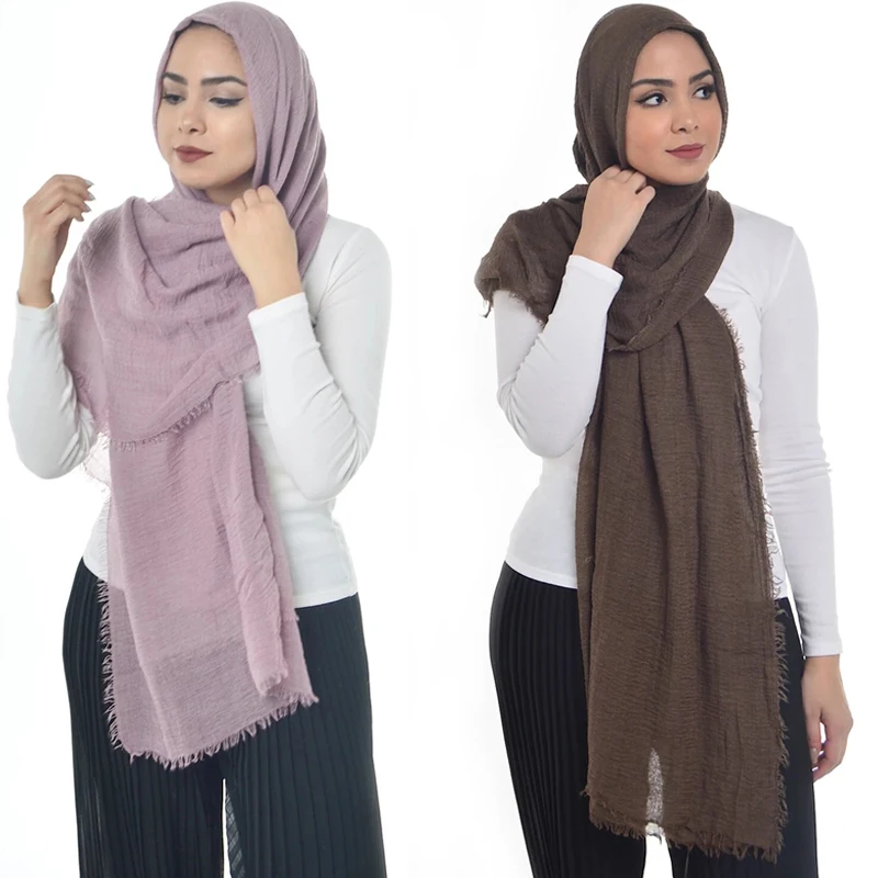 Цена оптовой продажи новая мода мусульманский морщинка хиджаб шарф femme musulman