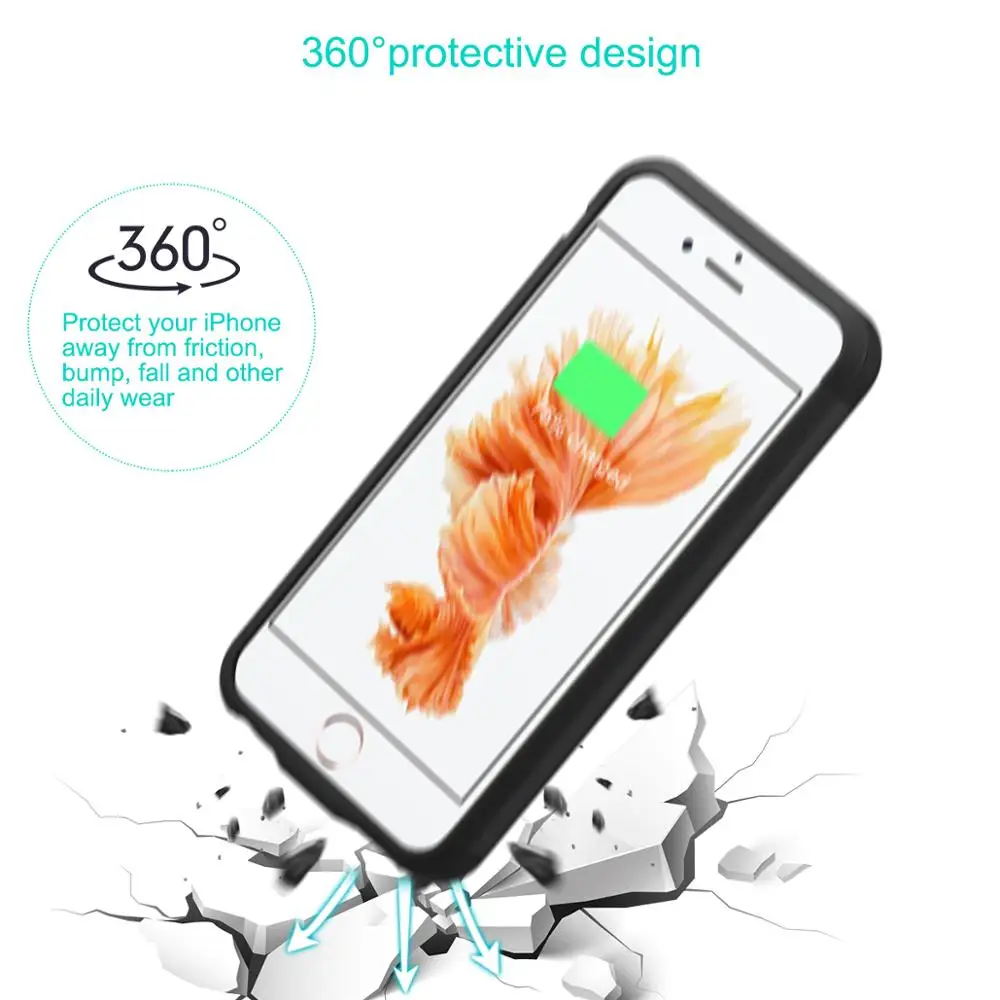 Для iPhone 6 6s 7 8 чехол для зарядного устройства 2500 мАч Внешний внешний аккумулятор чехол для зарядки для iPhone 6 6s 7 8 чехол для аккумулятора