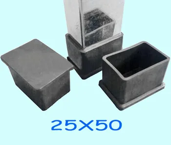 

25*50mm table feet cover Cap,Wood feet leg furniture square tube feet pad pipe ending 1X2 inch plastic protector moisture proof