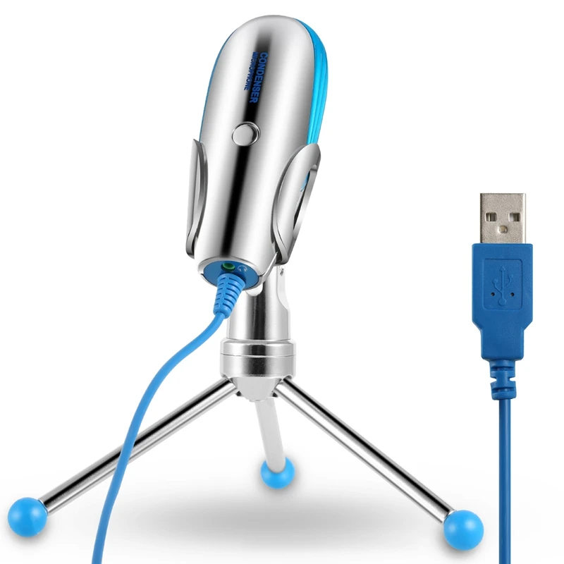 SF-500B профессиональный конденсаторный микрофон всенаправленный USB соединение со складной штатив для Camgirl прямая трансляция