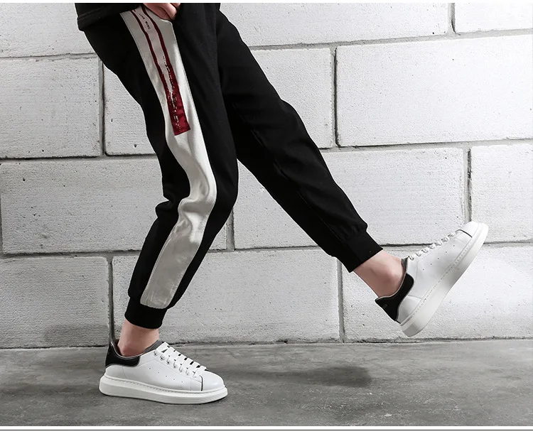 Real Leather Lighted Sneakers Casual white shoes Mens loafers Handiness Breathable Lovers shoes High quality Platform sneaker