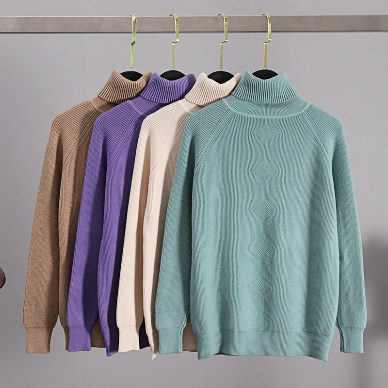 GIGOGOU Oversized Women Pullover and Sweaters Winter Warm Female Jumper Thick Christmas Sweater Ribbed Knitted Top Pull | Женская одежда