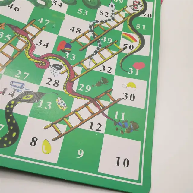 Funny Portable Board Games Children Paper Snake Ladder Flying Chess Set Family Party Games Toys for Kids 25*25 cm 4