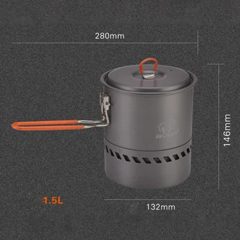 

Bulin 1.5L Portable Outdoor Fast-Heating Pot Utensil Camping Traveling Portable Cooking Pot Lightweight