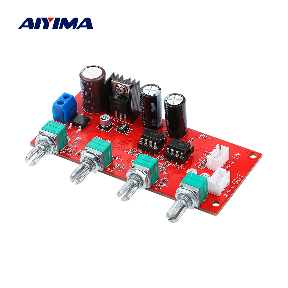 

AIYIMA NE5532 Preamp Amplifier Board HIFI Stereo Volume Tone Control Pre-amp Preamplifier Treble Midrange Bass Single Power