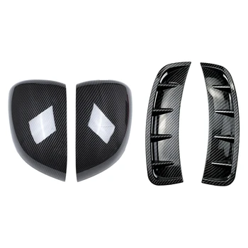 

1 Pcs Car Rear View Mirror Plastic Sticker Trim Cover & 1 Pcs Front Bumper Air Outlet Stickers Trim Cover