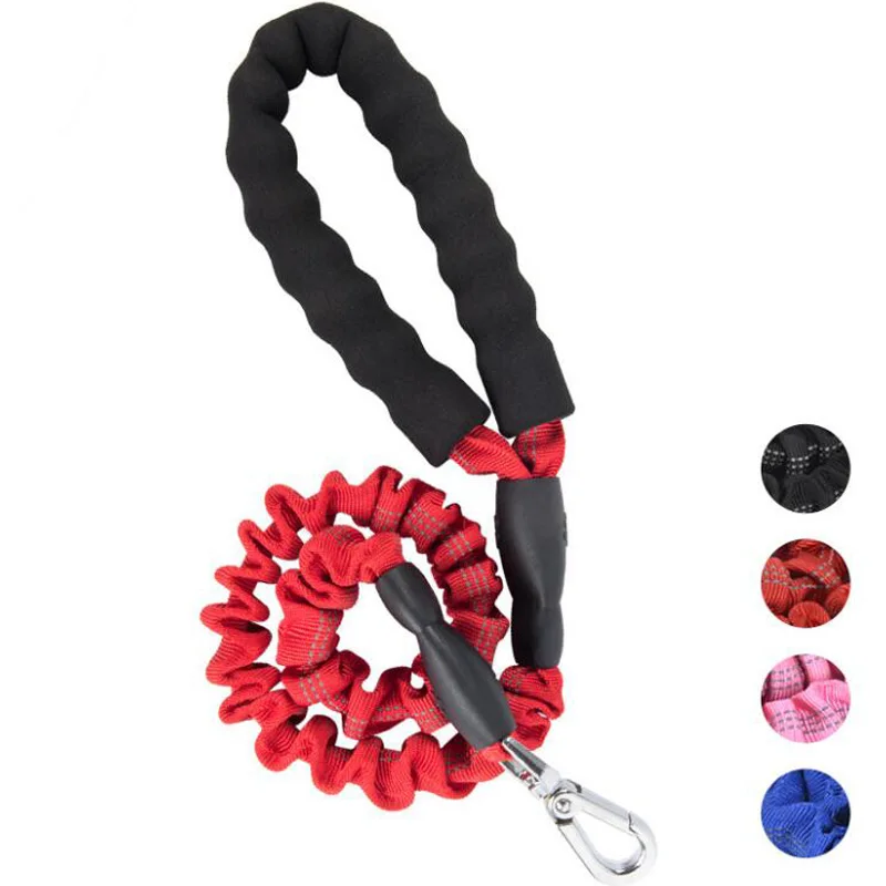

Elastic Bungee Dog Leash with Spong Handle Nylon Reflective Pet Traction Rope Lead Walking for Small Large Dogs