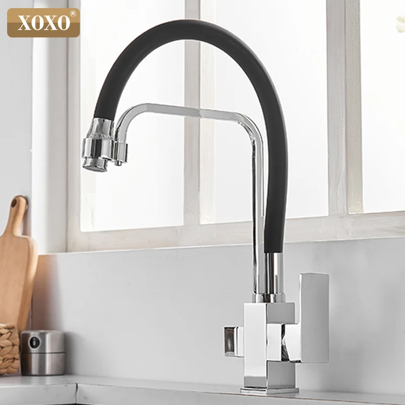 XOXO Filter Kitchen Faucet Drinking Water Black Single Hole Mixer Tap 360 Rotation Pure Water Filter Kitchen Sinks Taps 81098 modern kitchen sink Kitchen Fixtures