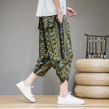

2020 Summer Men's Fashion Casual Beach Loose Cropped Pants