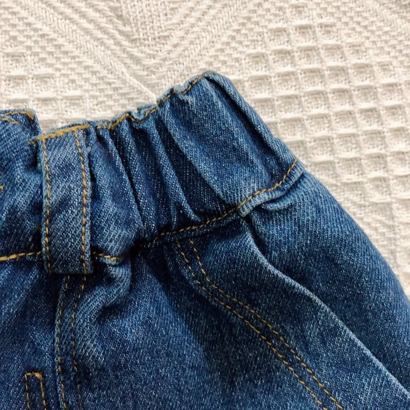 Summer New Style Korean-style Children‘s Jeans Men And Women Children Cotton Denim Short Baby Fashion Cowboy Pants