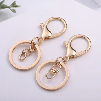 

10Pcs/Lot Keychains Accessories 30mm Key Ring Short Chains Lobster Clasp Key Hook Keyrings for Jewelry Making Findings DIY