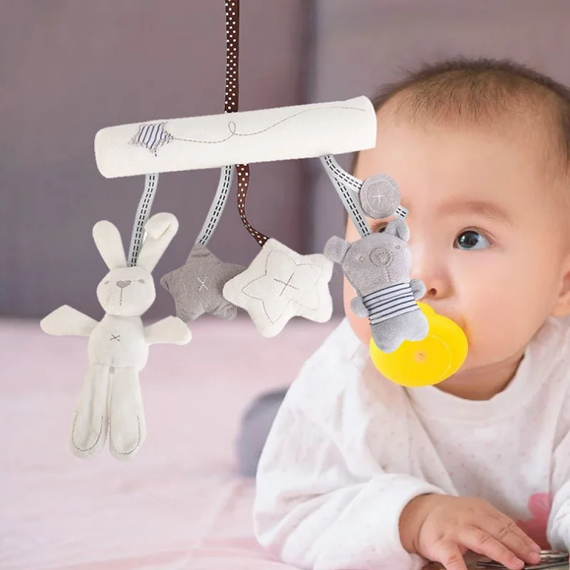 LOOZYKIT Soft Infant Crib Bed Stroller Toy Spiral Baby Toys For Newborns Car Seat Educational Rattle Baby Plush Education Toys