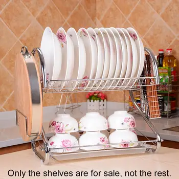 

Kitchen Racks Double Layer Dish Drying Rack Shelf Holder Basket Dryer Durable Dishes Organizer Stand Kitchen Supplies