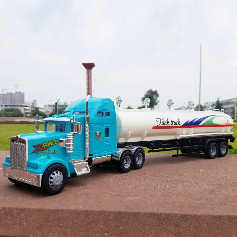 

Boys Toy 42cm Engineering Vehicle Container Truck Oil Tank Car Model Toys Plastic Diecast Metal Truck Model Gifts for Kids
