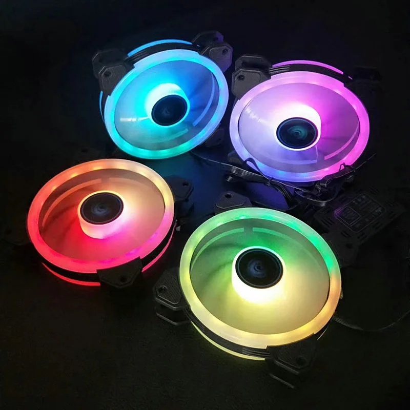 120 мм тихий двойной Aura RGB вентилятор охлаждения для ПК для ...