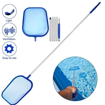 

5 Modes Rod Swimming Pool Leaf Skimmer Mesh Net 122cm Detachable Pond Cleaning Tool Aluminum Rod Fishing Net