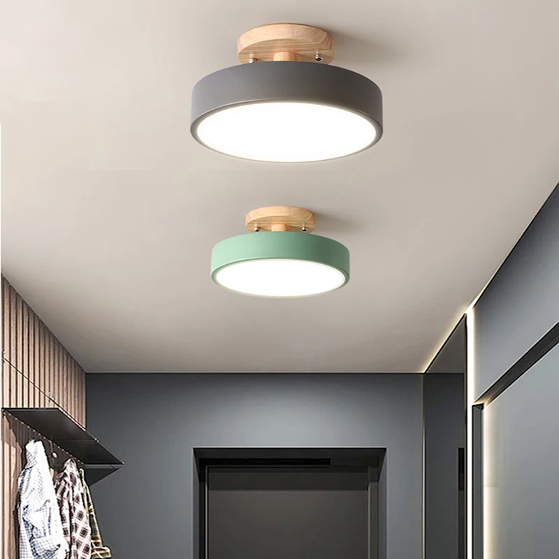 Nordic minimalist wooden aisle light LED ceiling balcony corridor dressing room lighting retro European lamp | Освещение