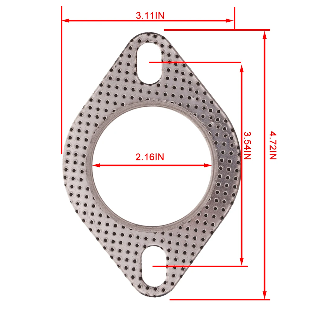 1 Pcs Exhaust Downpipe Flange 55mm Car Engine Exhaust Gasket/ Universal Pipe Gasket With Two Holes