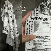 Английская газета письмо ткань креативный принт узор хлопок дизайнерская ткань высокого качества DIY модная ткань CG027