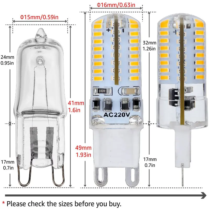 G9 LED Lamp  AC220V 3014 4W 9W 10W 12W LED Crystal Silicone Candle Replace 20-35W Halogen Christmas Bedroom LED Lights For Home