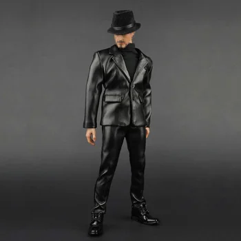 

1/6 Scale ZY-5007 Male Hat Clothing Suit Men Black Leather Suit Clothes For 12" Action Figure Body Doll Toy