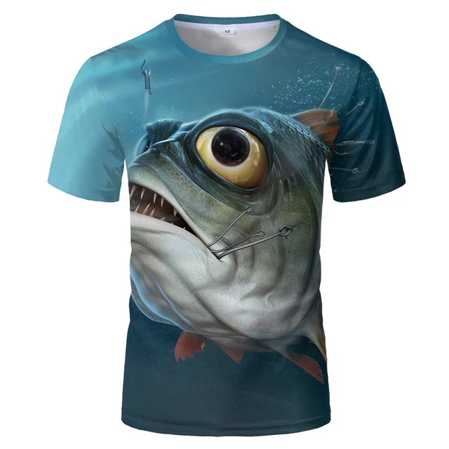 2020 Funny Fishing T-shirt Summer Fish 3d Printing T shirt Men Women Hip Hop Streetwear Fashion Animal Tops fishing suit Tshirt