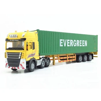 

1/50 Scale Container Model Semi-Trailer Transport Vehicle Metal Toy Car Can Split Turn Container Metal Model Collect Gifts
