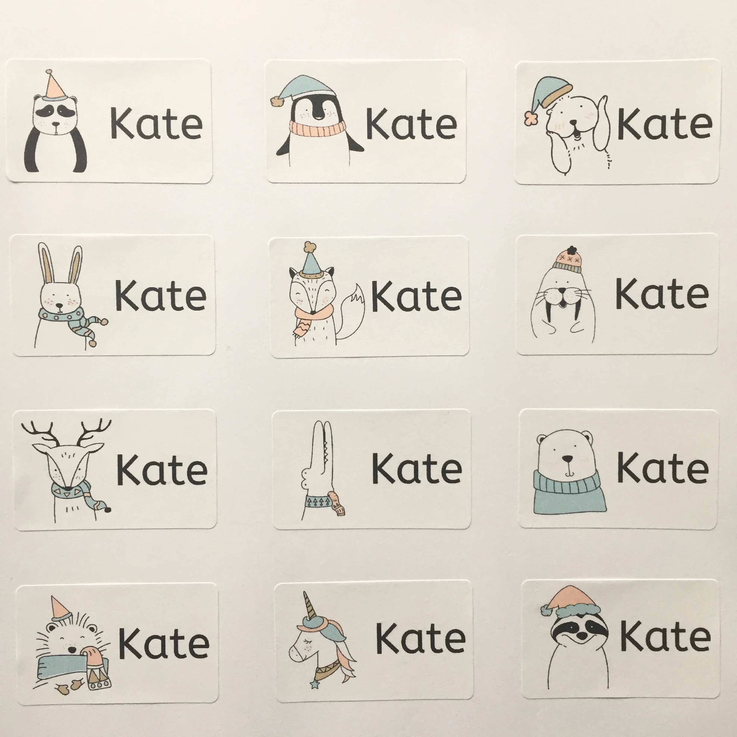 

96 Pieces 3cm x 5cm Custom Name Label Children Personalized Name Adhesive Sticker School Name Tag