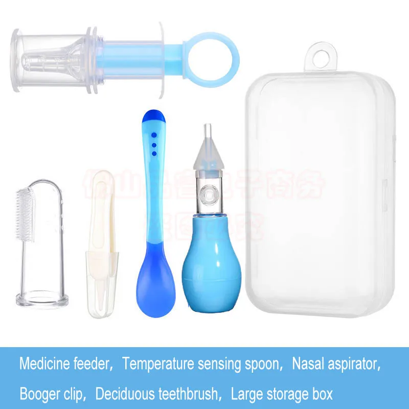 Baby Medicine Feeding Device Set Temperature Sensing Spoon Dropper Dispenser Training Toothbrush Supplies | Мать и ребенок