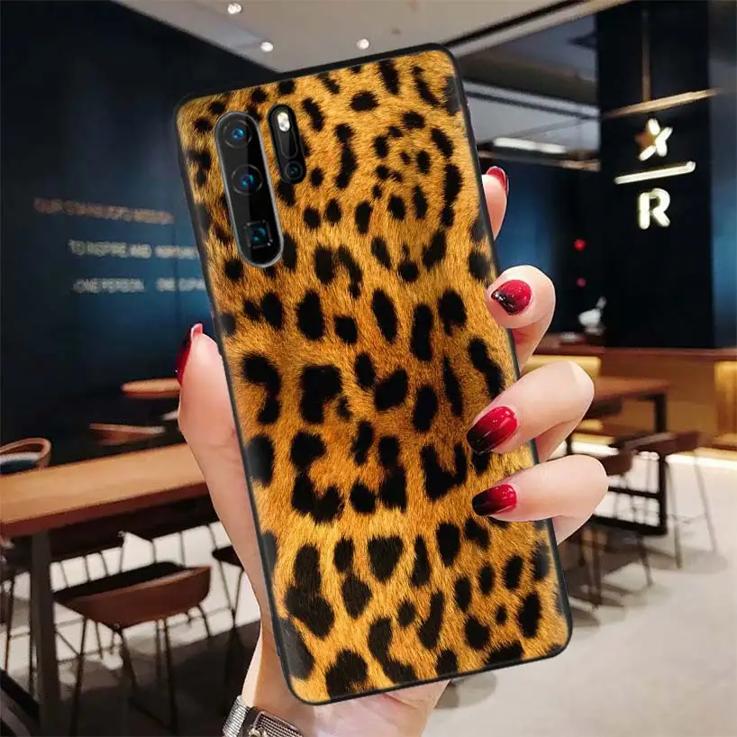 Tiger Leopard Print Panther Black Soft Case for Huawei P30 P20 P10 Lite Pro P Smart 5