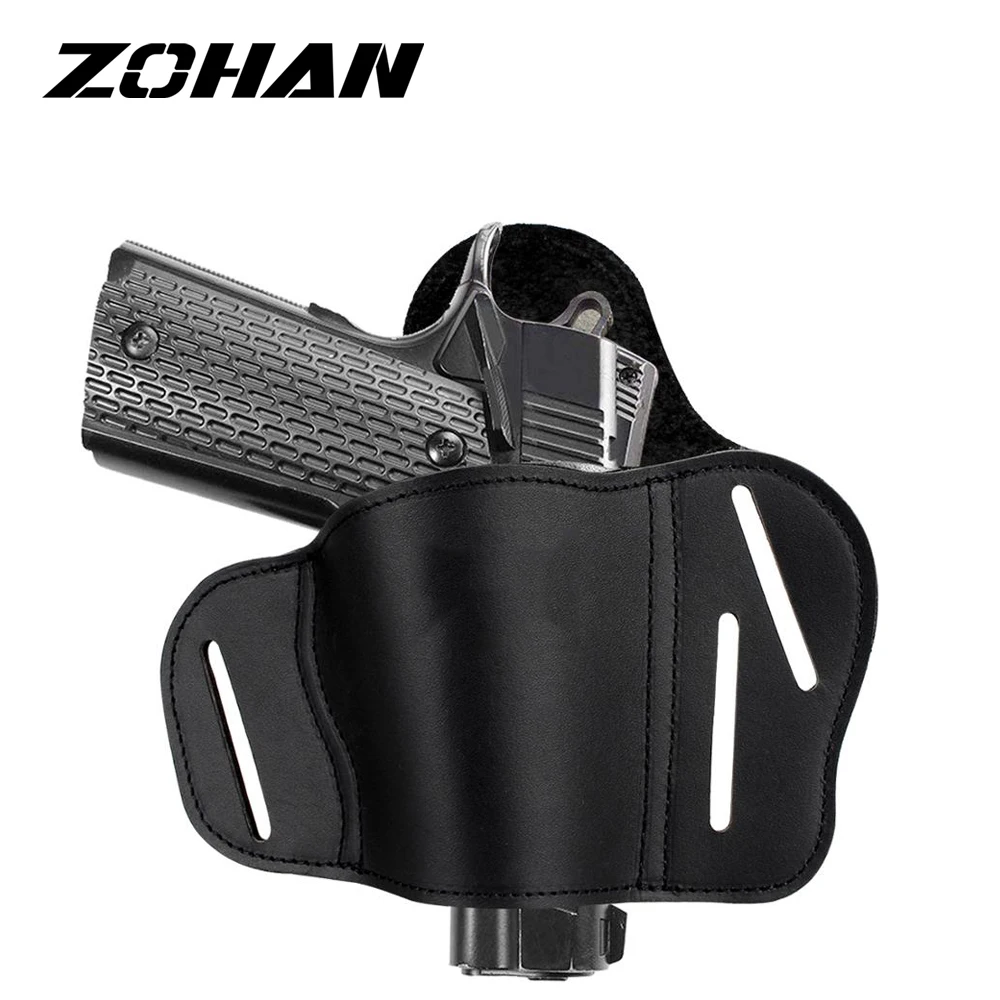 

Zohan Tactical Gun Holster for 1911 G17 Hunting Concealed Waist Universal Gun Pistol Carrier Combat Belt Holster Genuine Leather