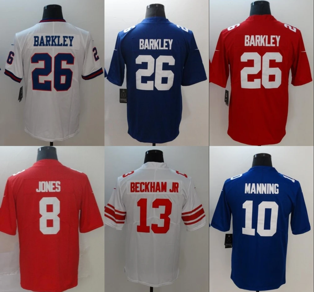 giants men wo men youth kids th New York Daniel Jones 8 Odell Beckham Jr. 13 Eli Manning 10 Saquon Barkley 26 jersey