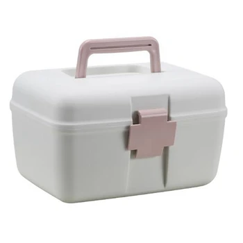 

Home Box Organizer Portable Storage Box First Aid Kit Plastic Emergency Kit with Handle Multi-Layer Medicine Chest