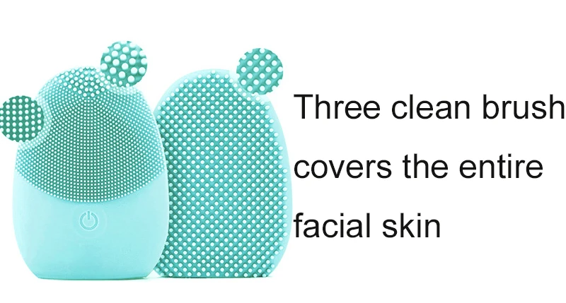 Facial Cleaning Brush Electric Face Washing Massage Brush Deep Pore Cleaning Exfoliating Waterproof Silicone Facial Brush 03