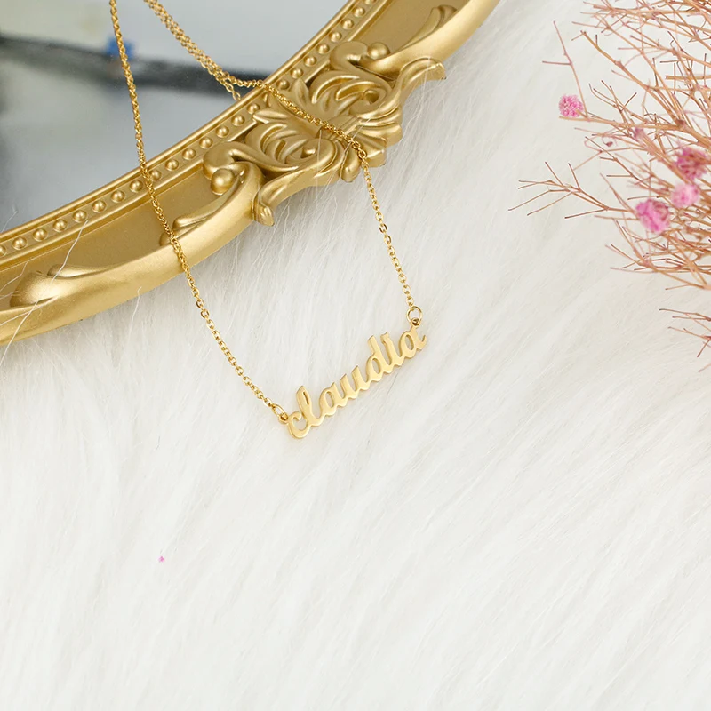 Claudia Name Necklace Stainless Steel 