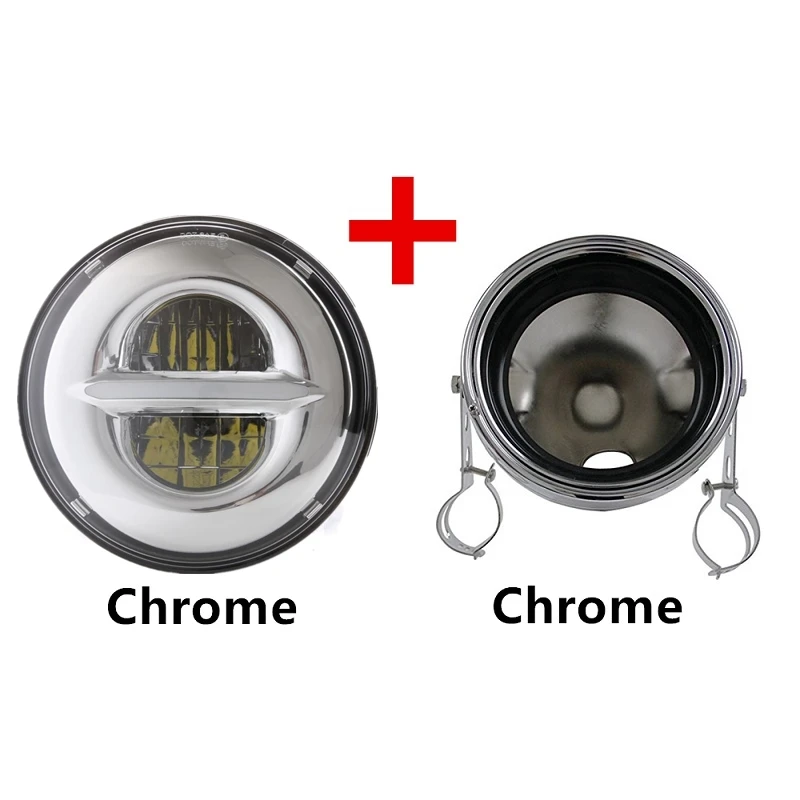 Chrome 1 Новая мотоциклетная обувь фары " светодиодные фары для Honda Yamaha Kawasaki Виктор для Harley Bobber Cafe Racer с 7 дюймов Крепление Фары кронштейны - Цвет: Chrome 1