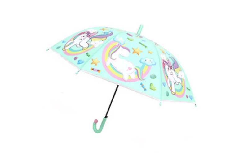 Детский зонтик с единорогом, Прозрачные Зонтики, детский лазерный Зонтик, Милый мультяшный альпака, зонты для девочек, Сакура, Прямая поставка - Цвет: as  picture