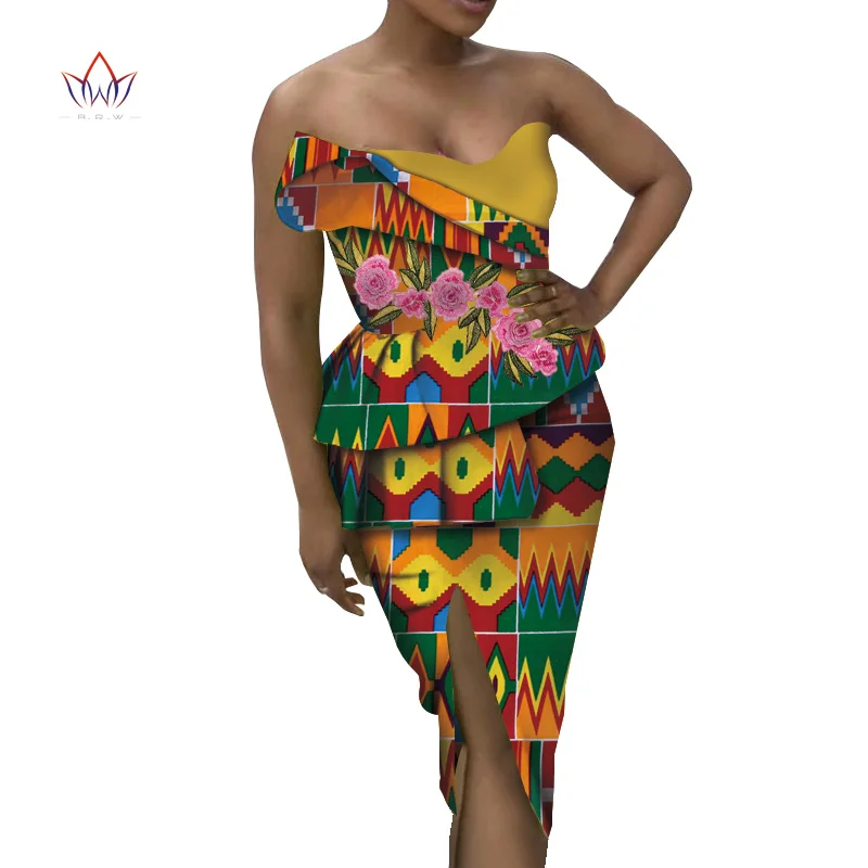 Африканские юбочные костюмы Дашики халат Базен riche, хлопок, африканский материал, femme, en воск, 2 шт, африканские костюмы для женщин, WY5999