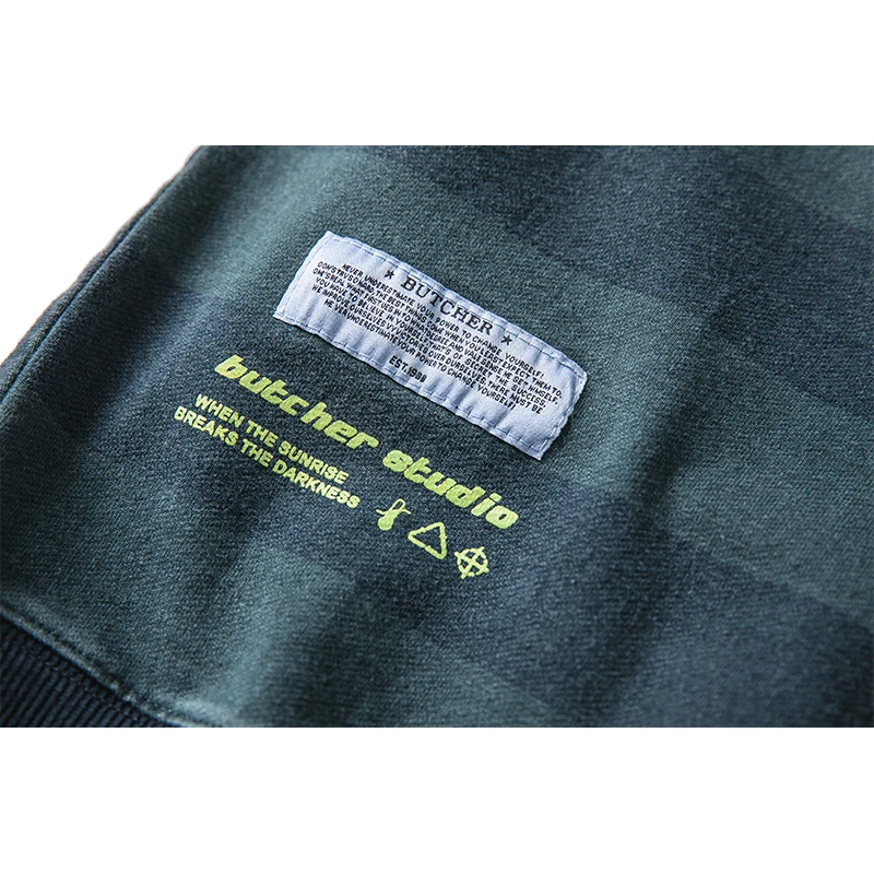 2019 Men's Spring New Casual Stripes Hit Color Round Neck Long-sleeved Hoodies Loose Temperament Tide Cotton Harajuku