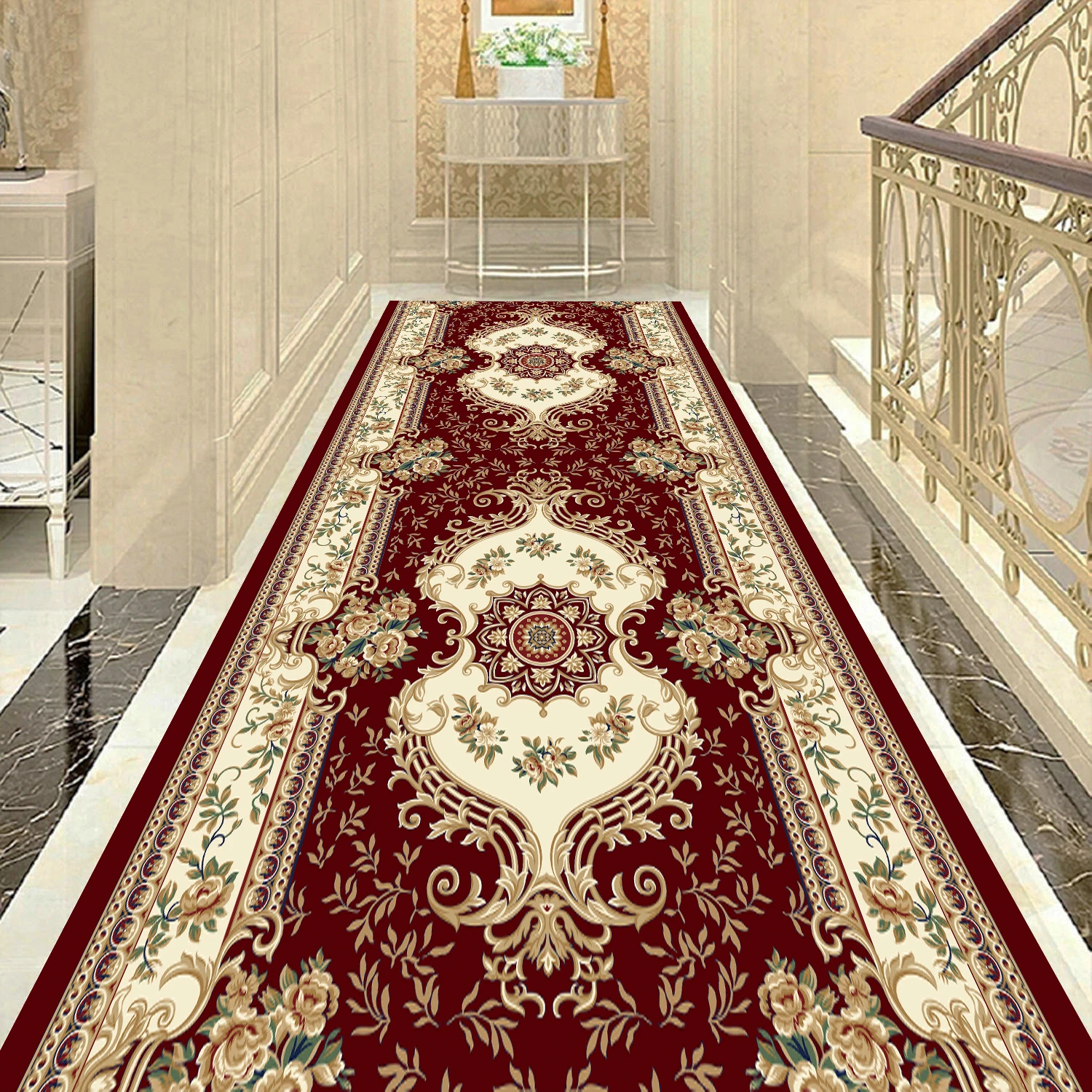 Национальный стиль гостиной коврики Нескользящие фланелевые спальни Крытый пол